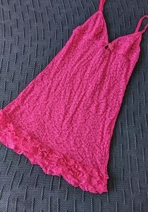 VS Hot Pink Lace Nightie Sz XS